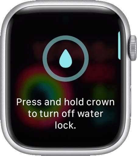 press and hold crown to turn off water lock|How to Water Lock Your Apple Watch to Protect It.